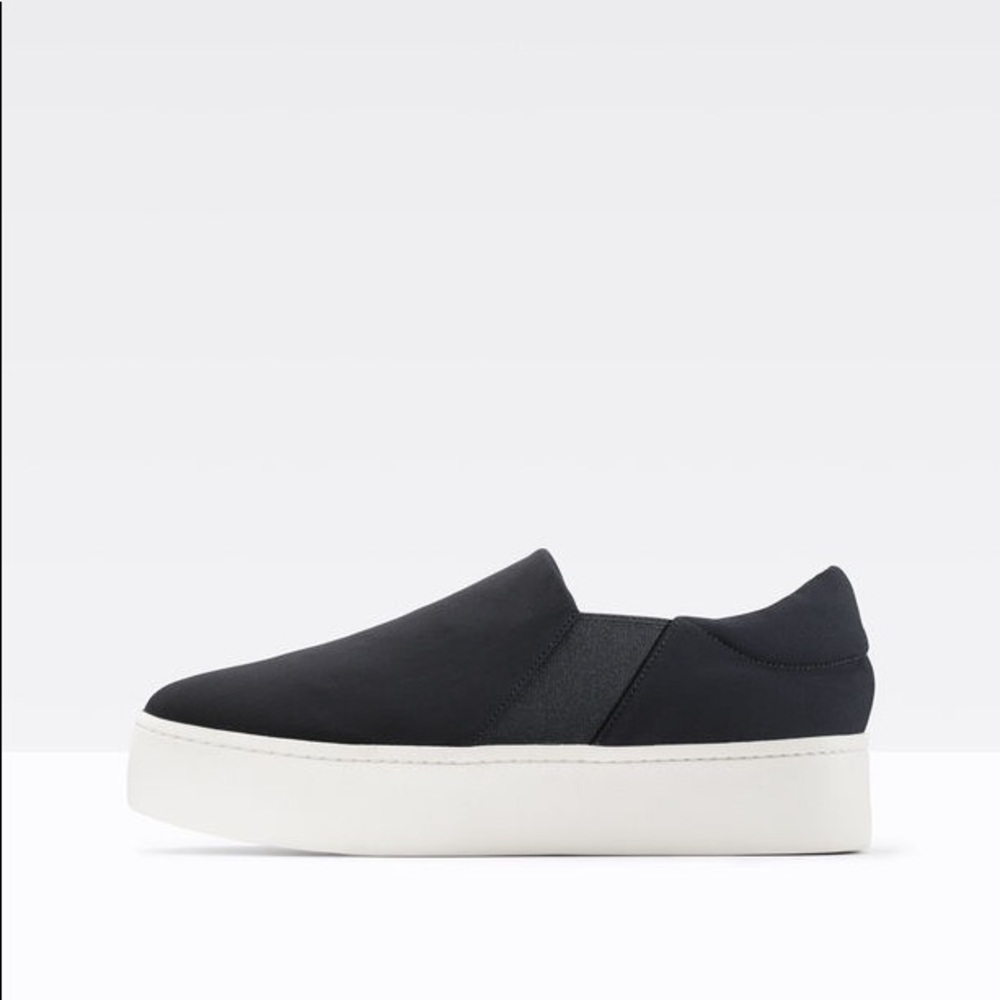 Vince Warren Black Canvas Slip on Sneaker